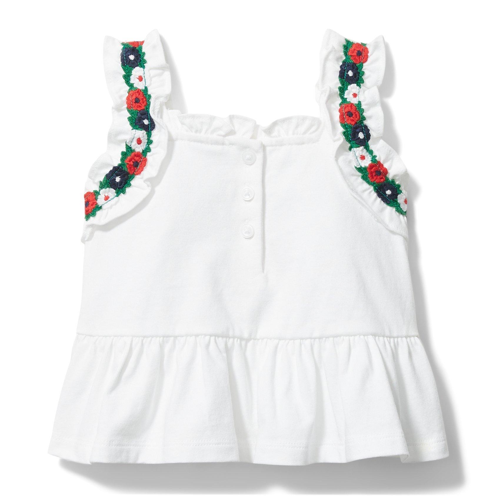 Crochet Floral Trim Peplum Top image number 2
