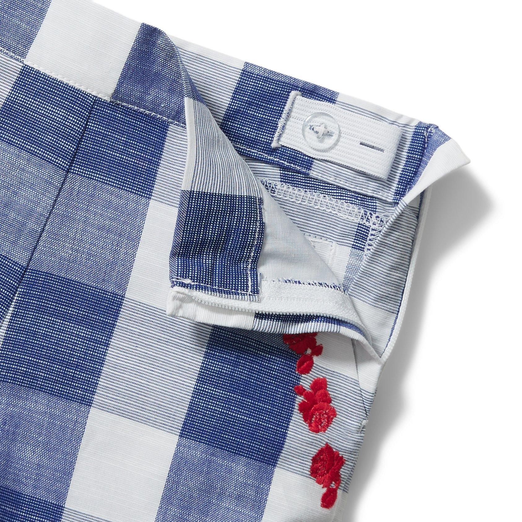 Embroidered Floral Gingham Short image number 4