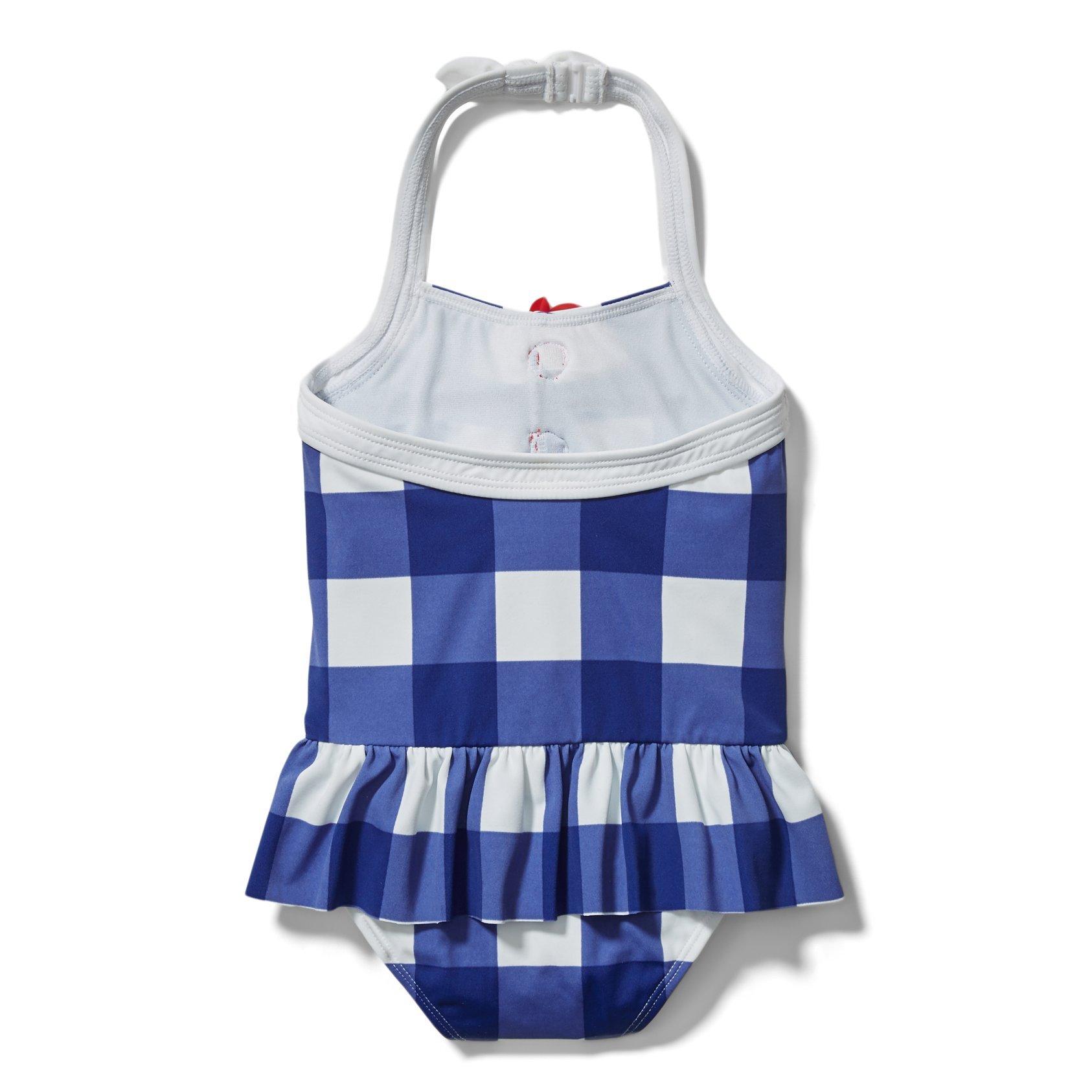 Embroidered Floral Gingham Swimsuit image number 2