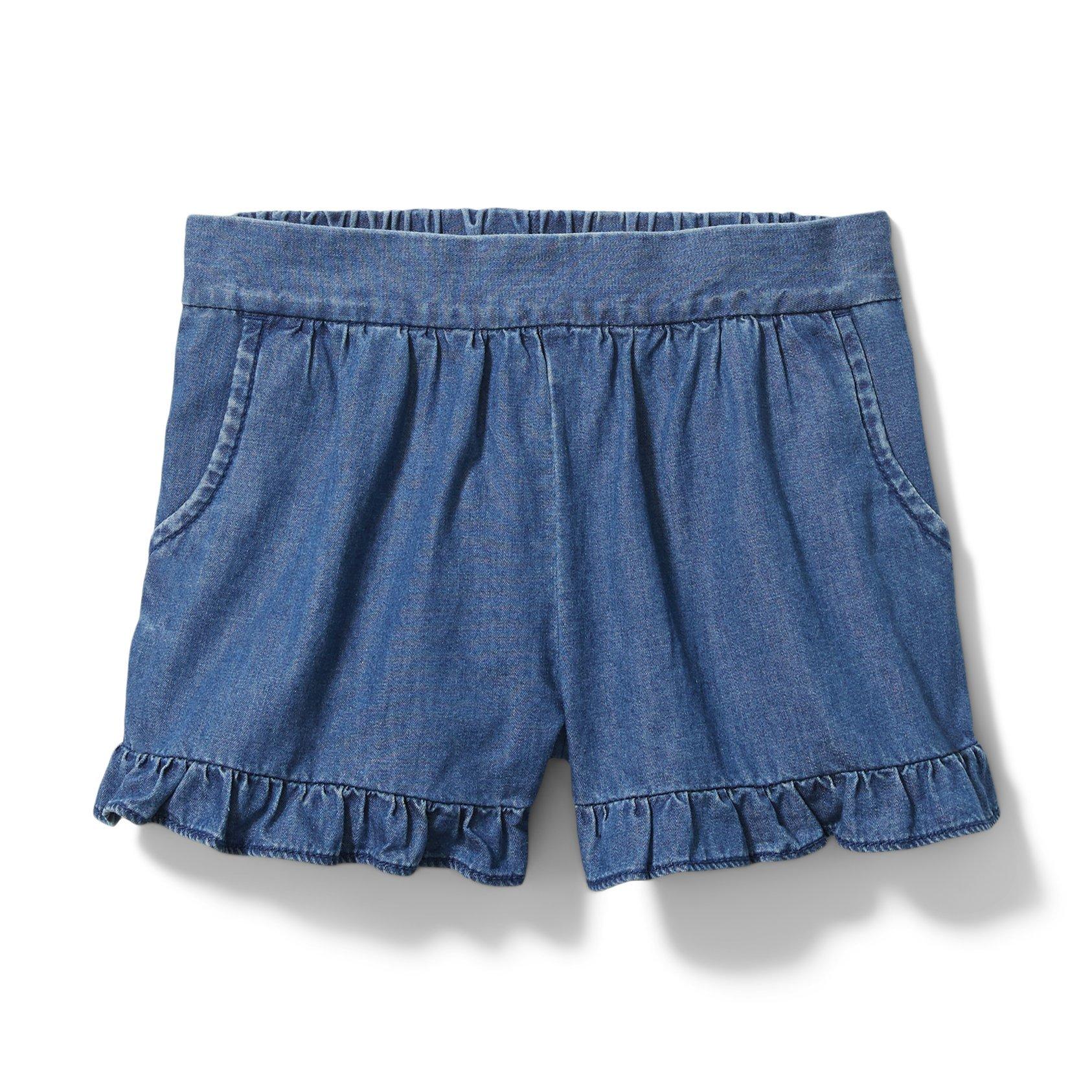 Ruffle Hem Chambray Short