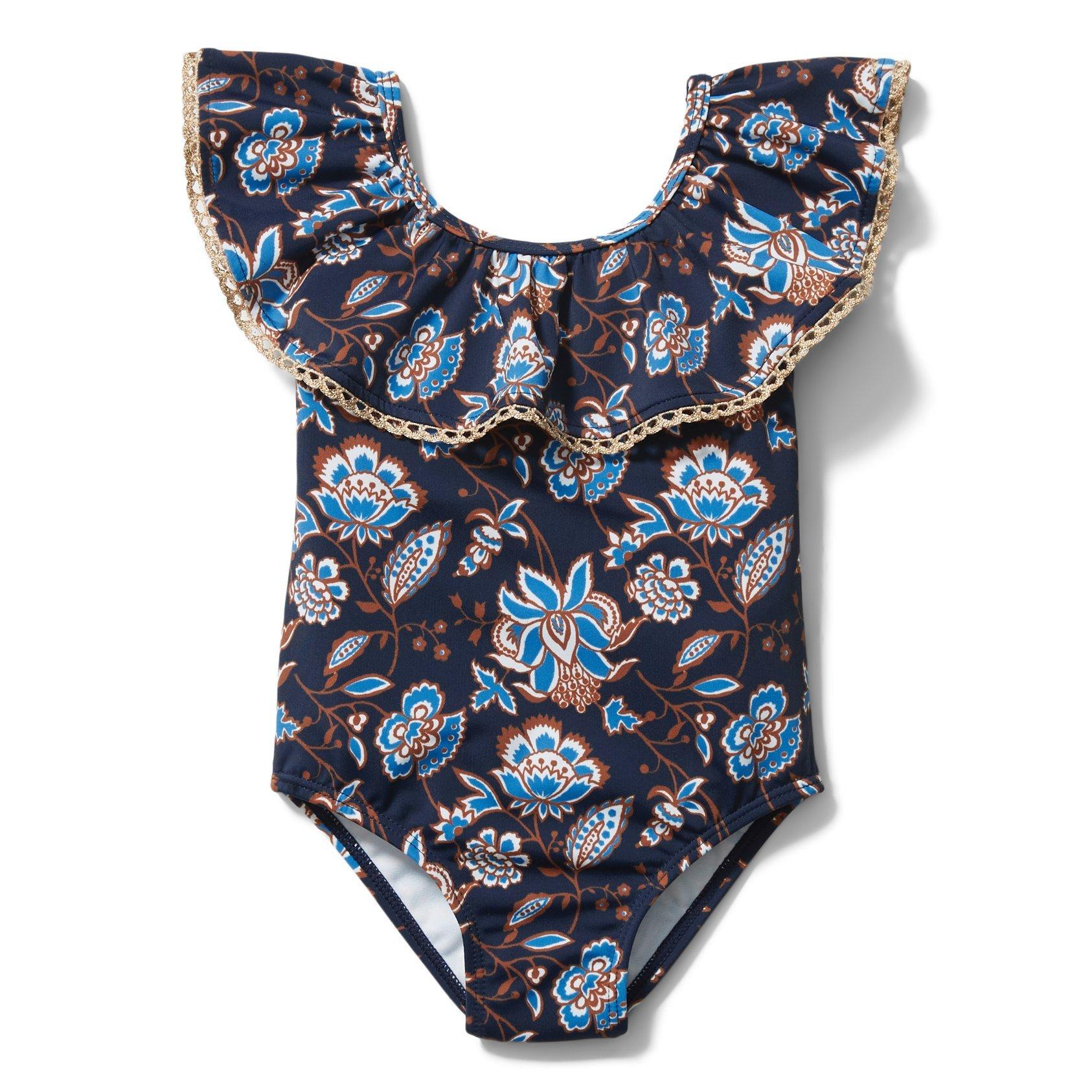 Paisley Floral Ruffle Swimsuit image number 0