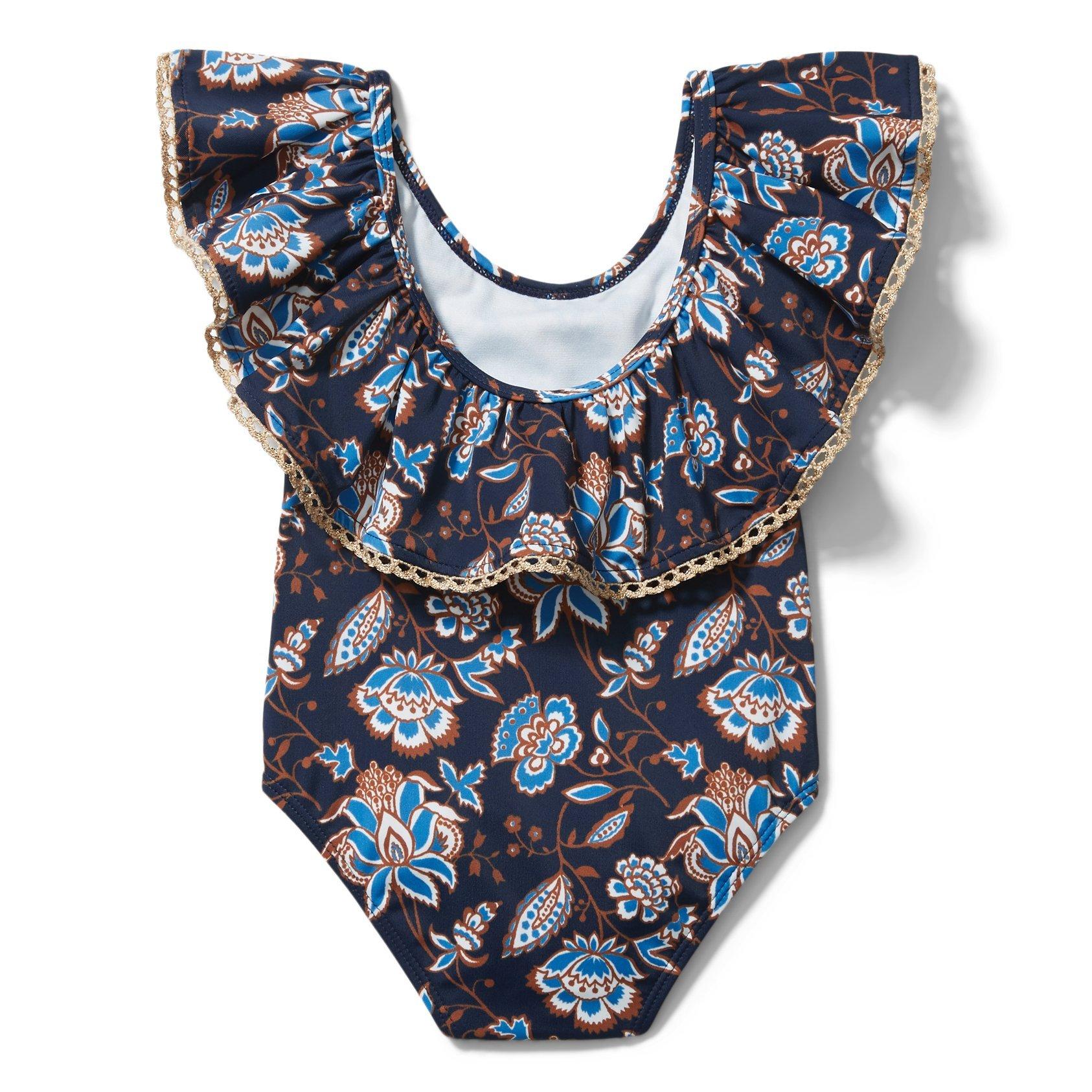 Paisley Floral Ruffle Swimsuit image number 4