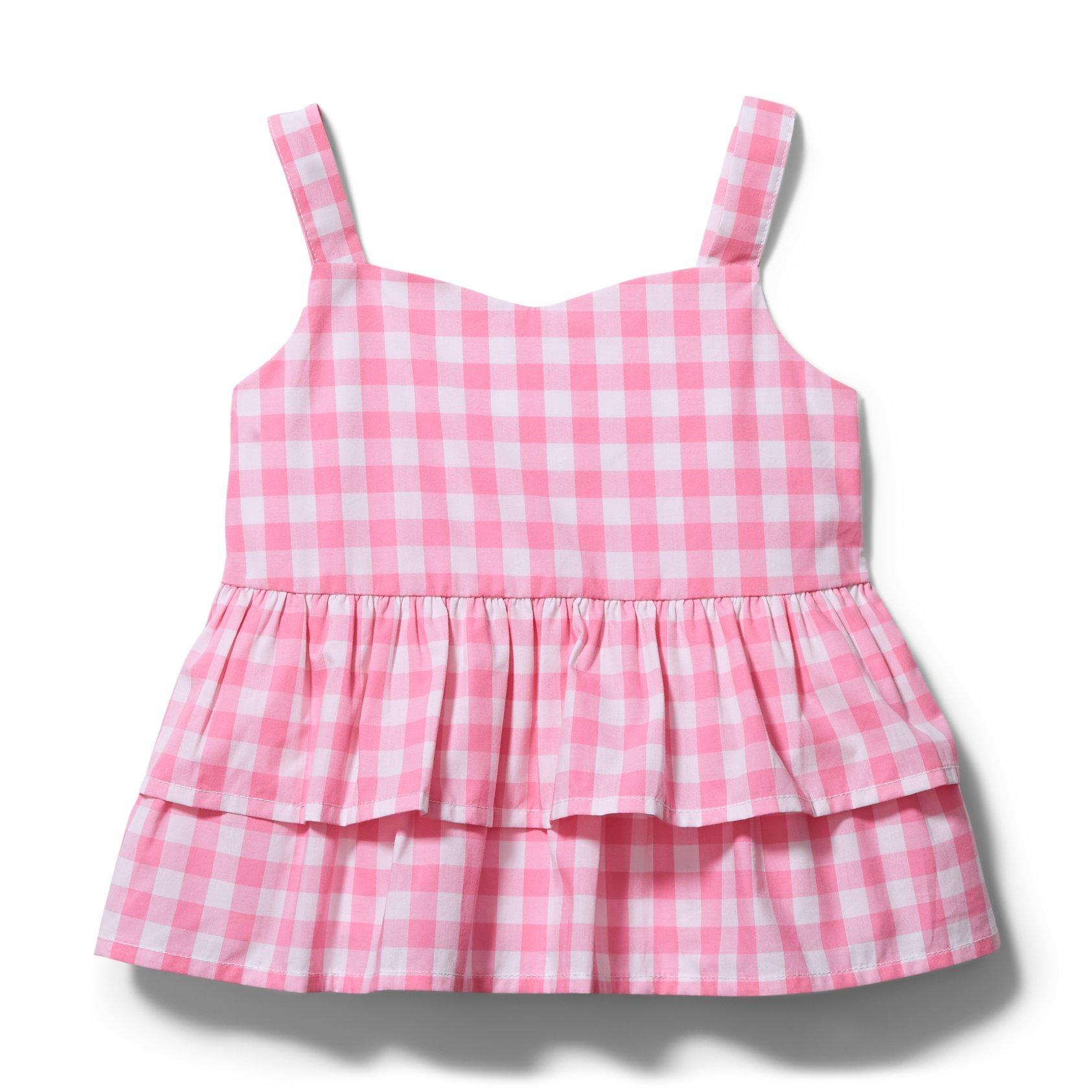 Gingham Tiered Ruffle Top