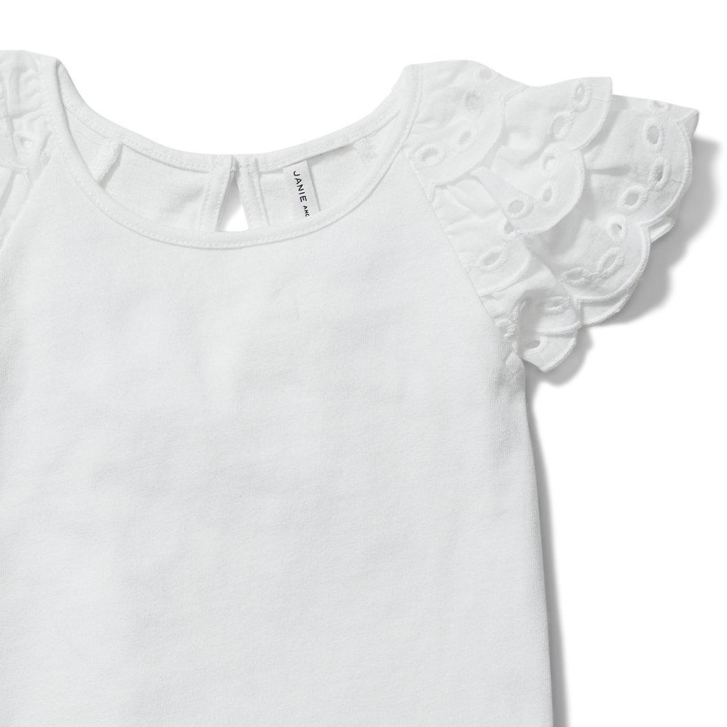 Tiered Eyelet Sleeve Top image number 1