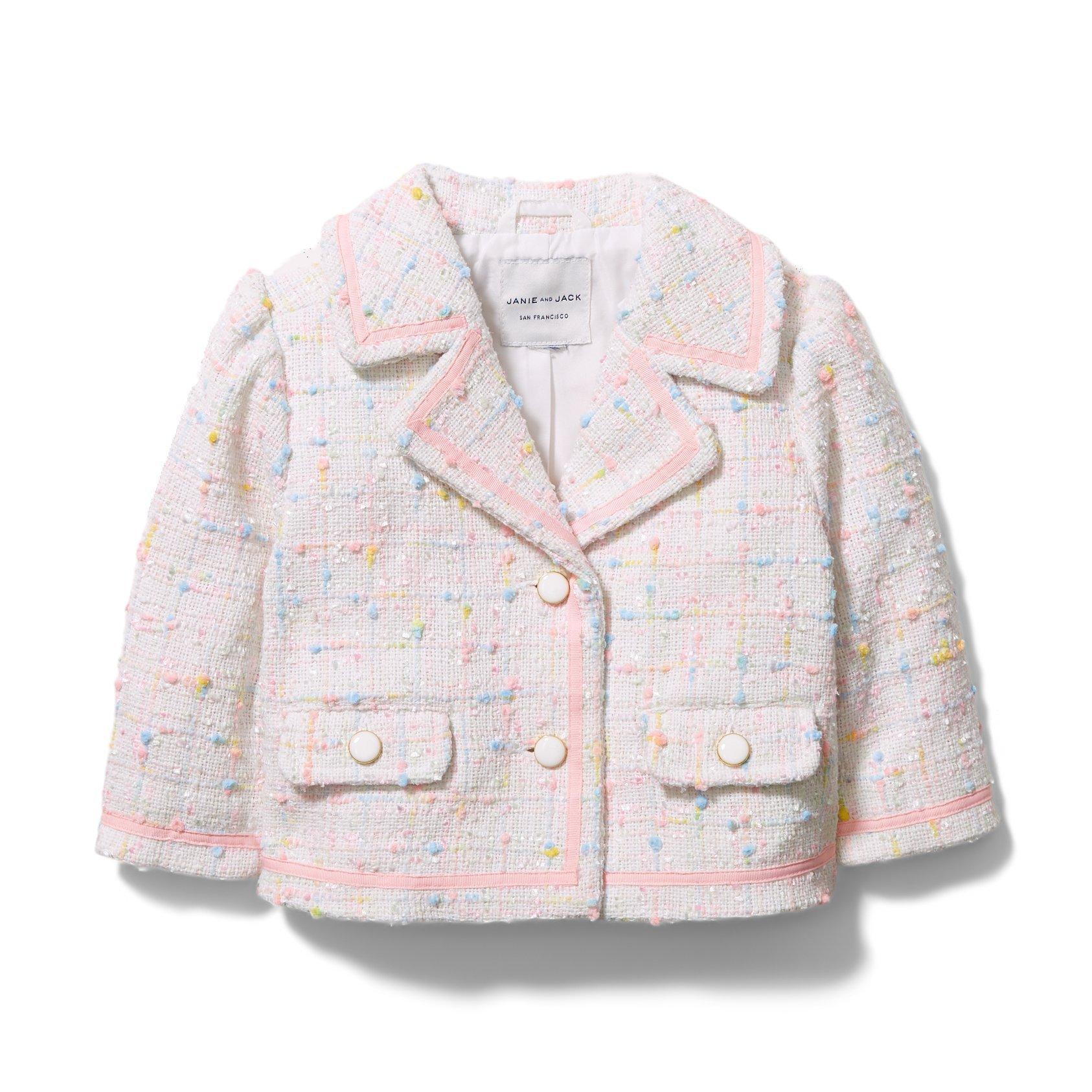 Girl White Bouclé Jacket by Janie and Jack