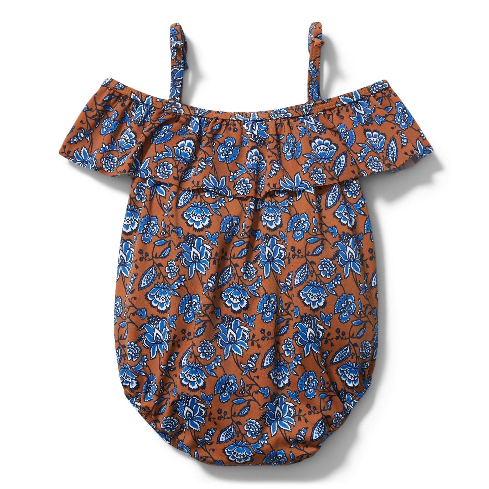 Baby Cold Shoulder Paisley Floral Swimsuit image number 2