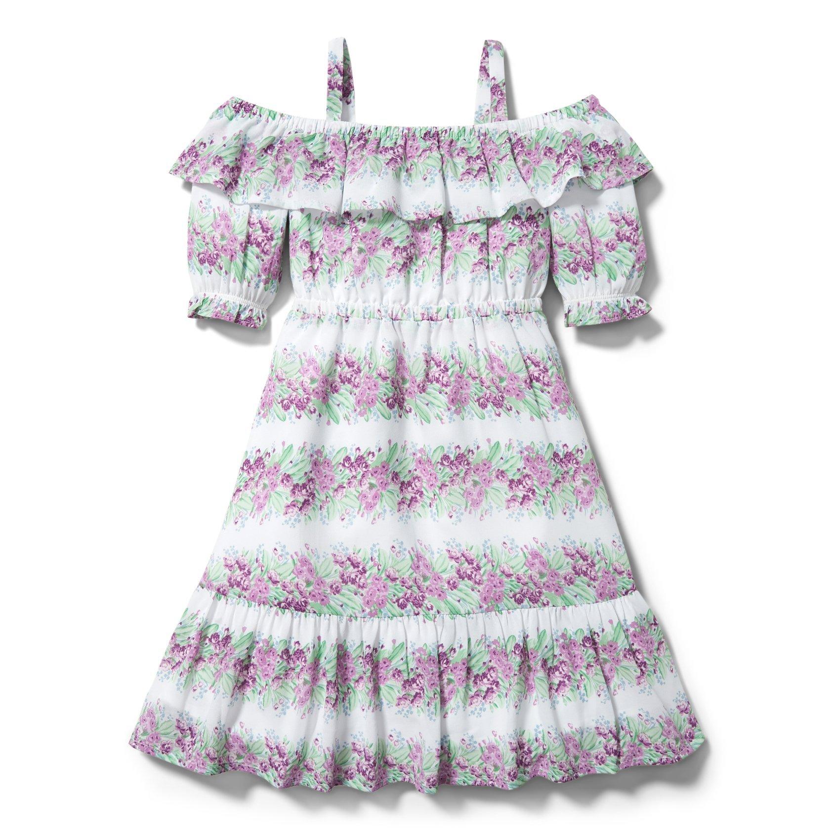 Floral Cold Shoulder Chiffon Dress image number 0