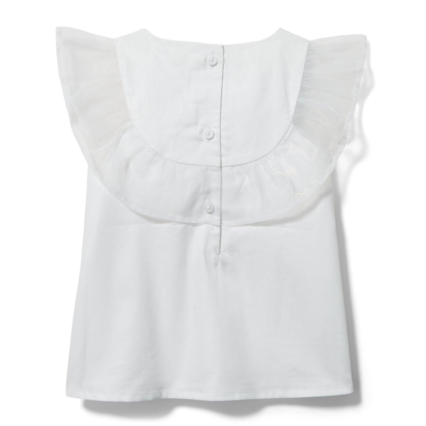 Embroidered Organza Ruffle Top image number 3