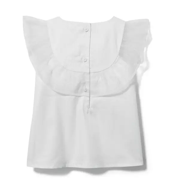 Embroidered Organza Ruffle Top image number 3