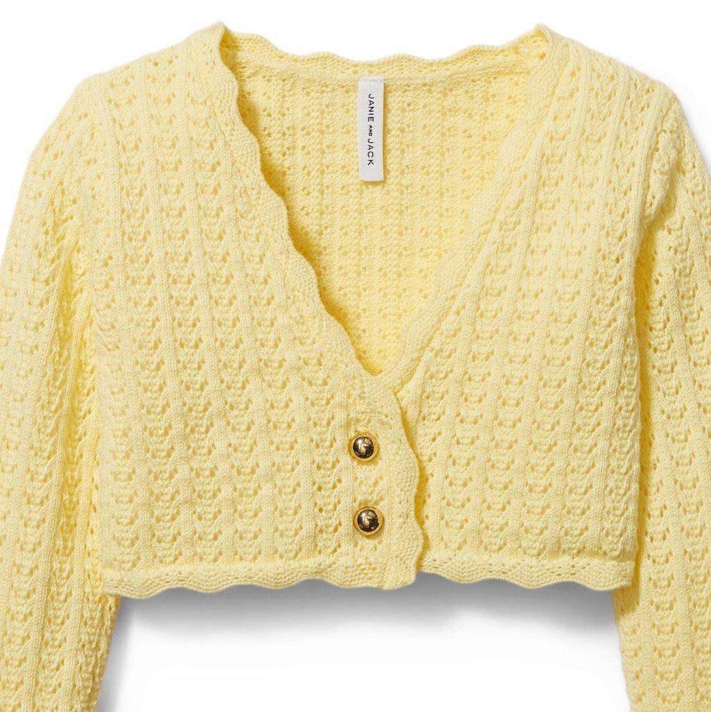 Crochet Pointelle Cardigan image number 1