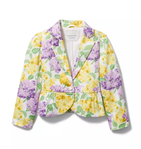 Floral Sateen Peplum Jacket
