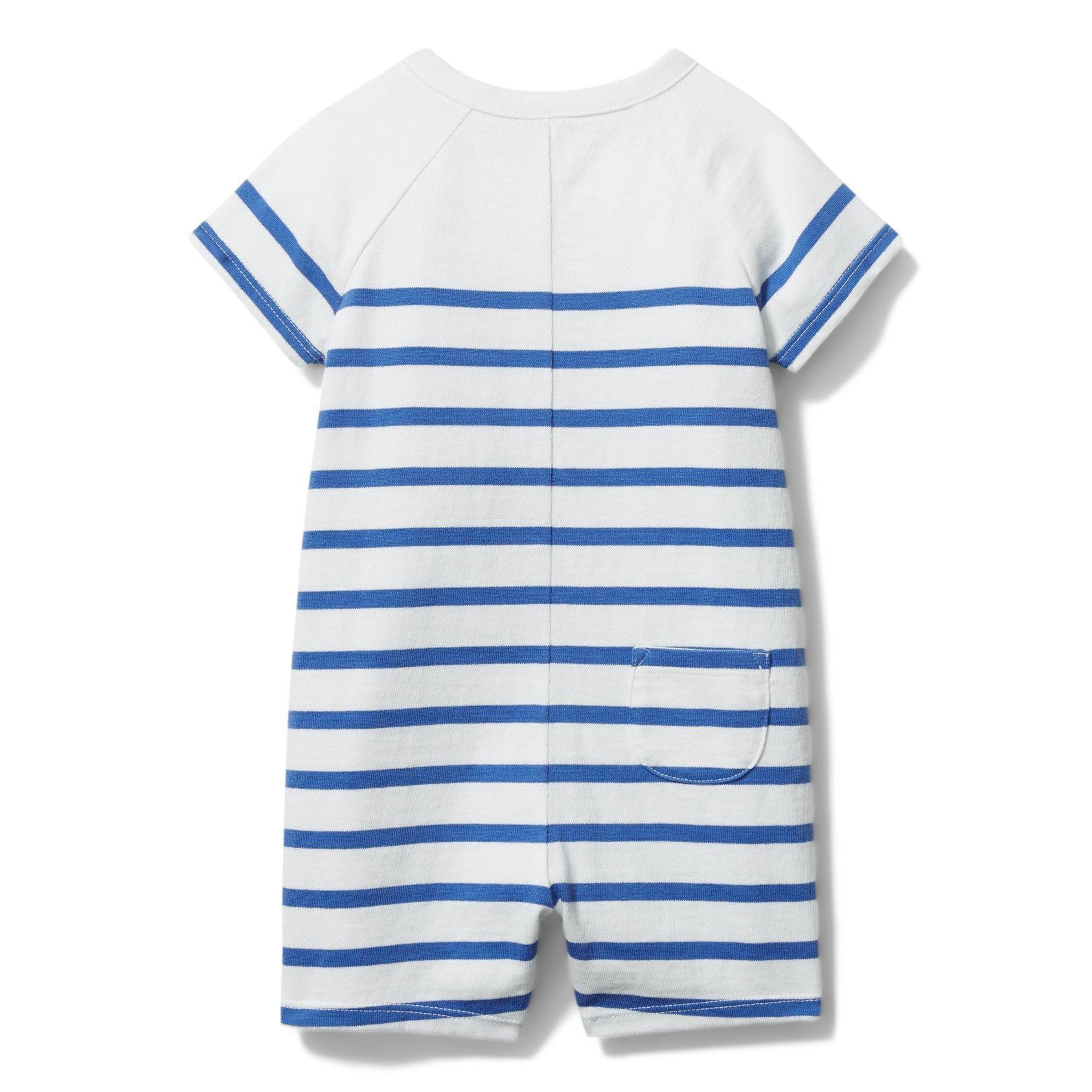 Baby Striped Henley Romper image number 2