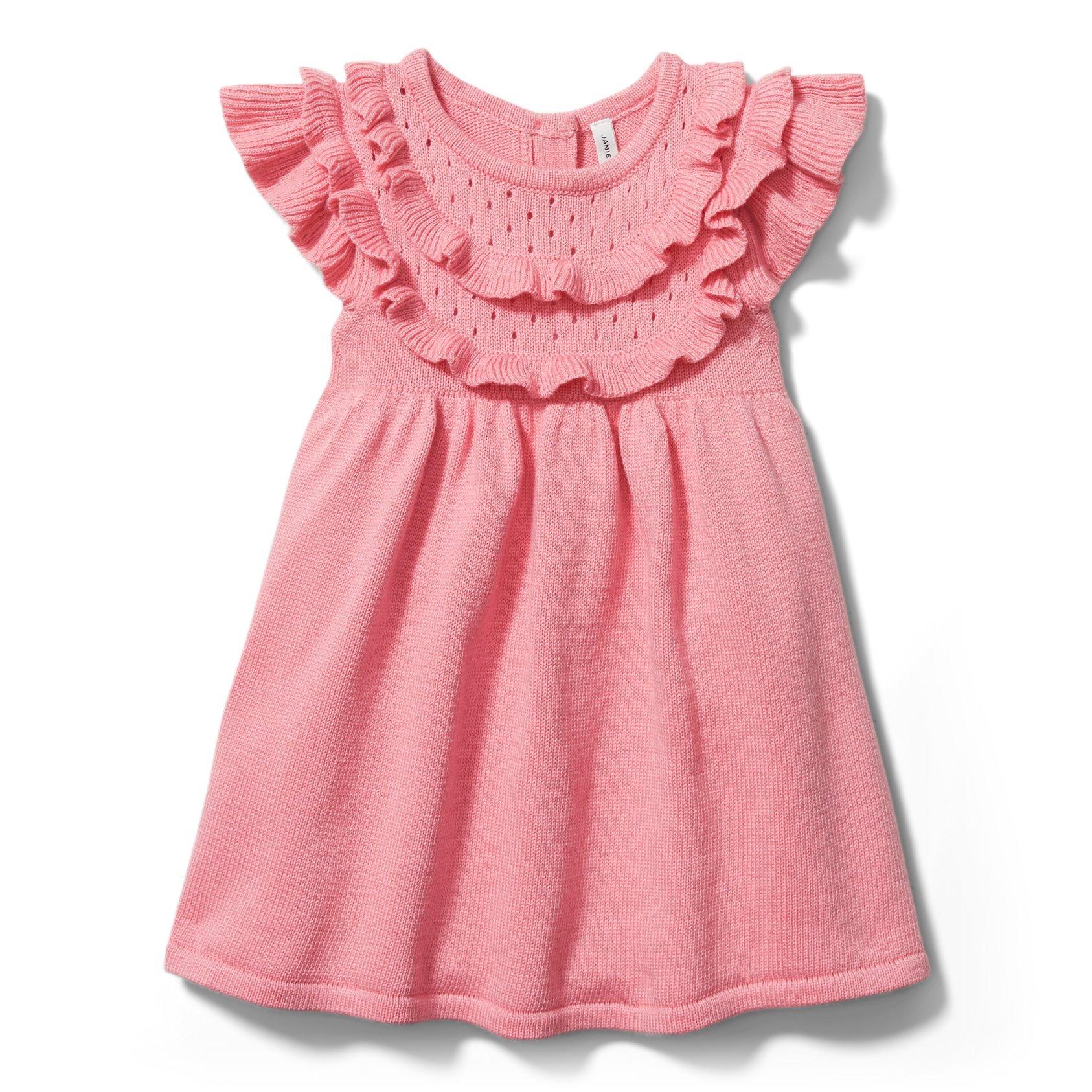 Baby Pointelle Ruffle Sweater Dress image number 0