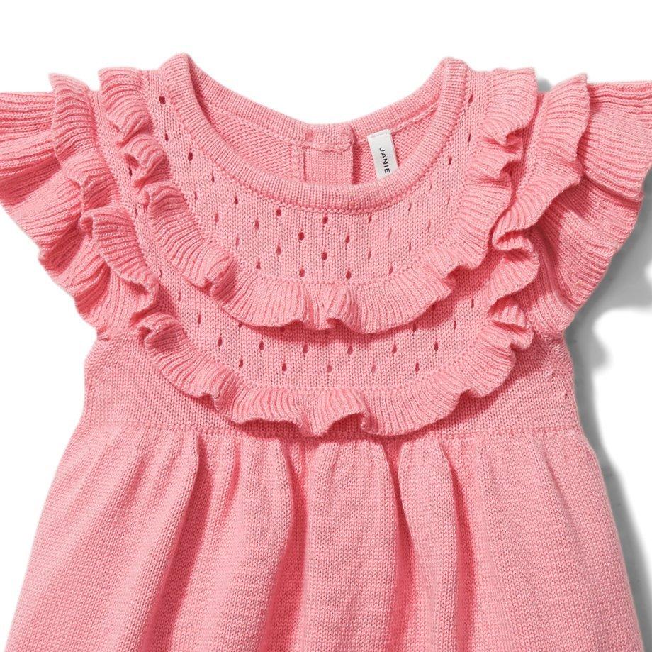 Baby Pointelle Ruffle Sweater Dress image number 1
