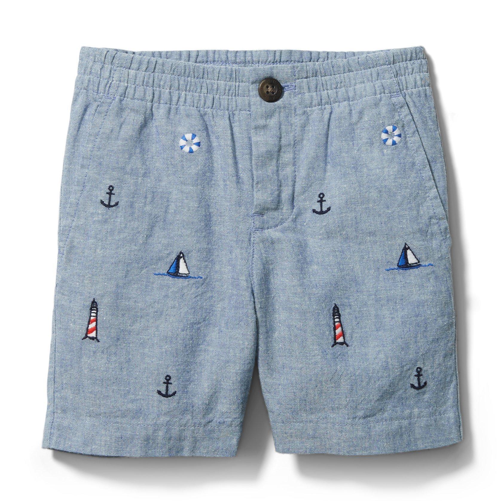 Embroidered Nautical Linen Short image number 0