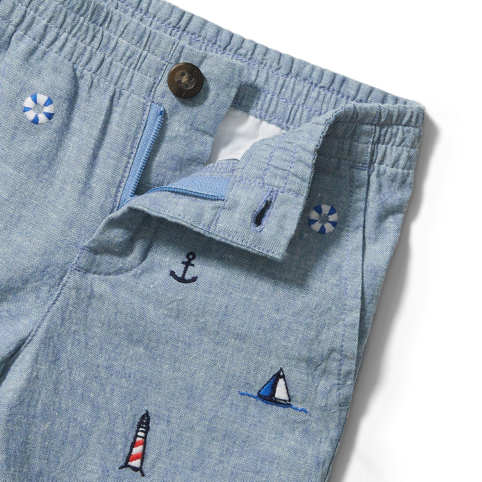 Embroidered Nautical Linen Short image number 2