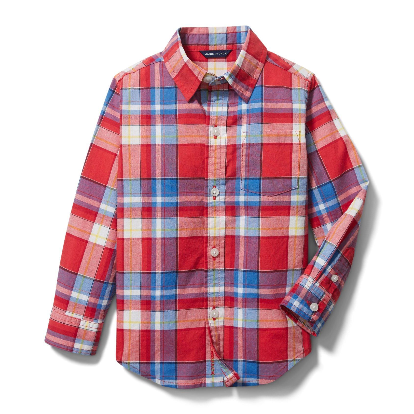 Madras Plaid Roll-Cuff Shirt image number 2