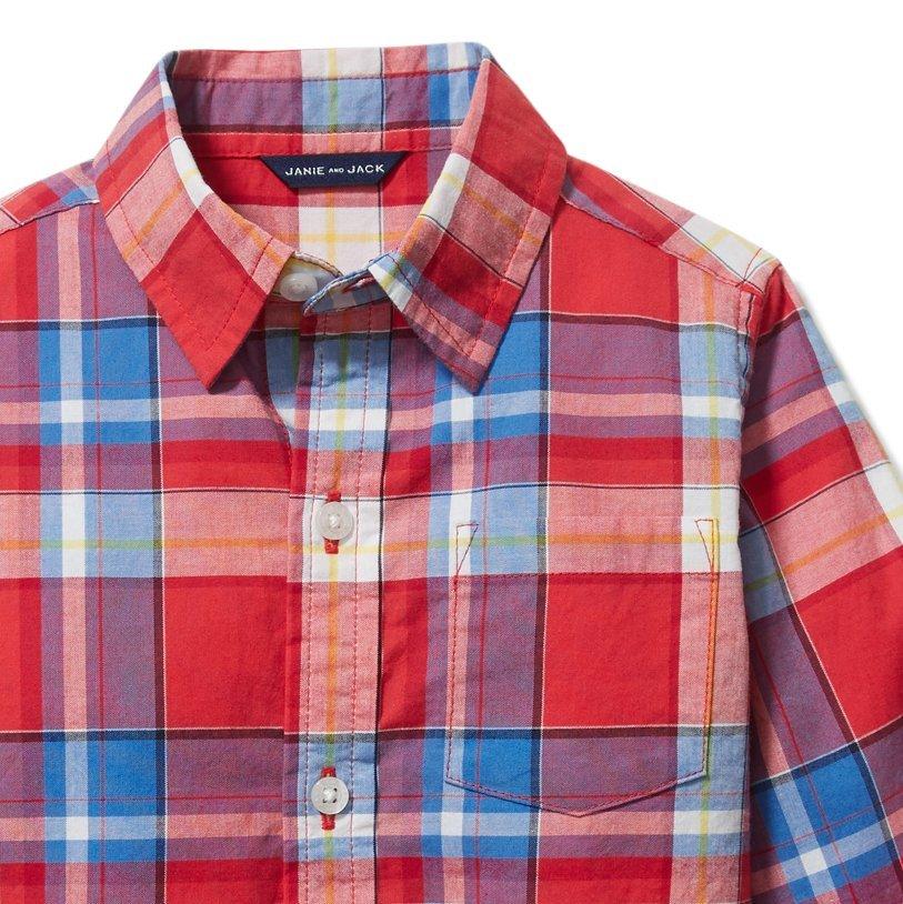 Madras Plaid Roll-Cuff Shirt image number 4