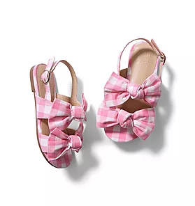 Double Bow Gingham Sandal