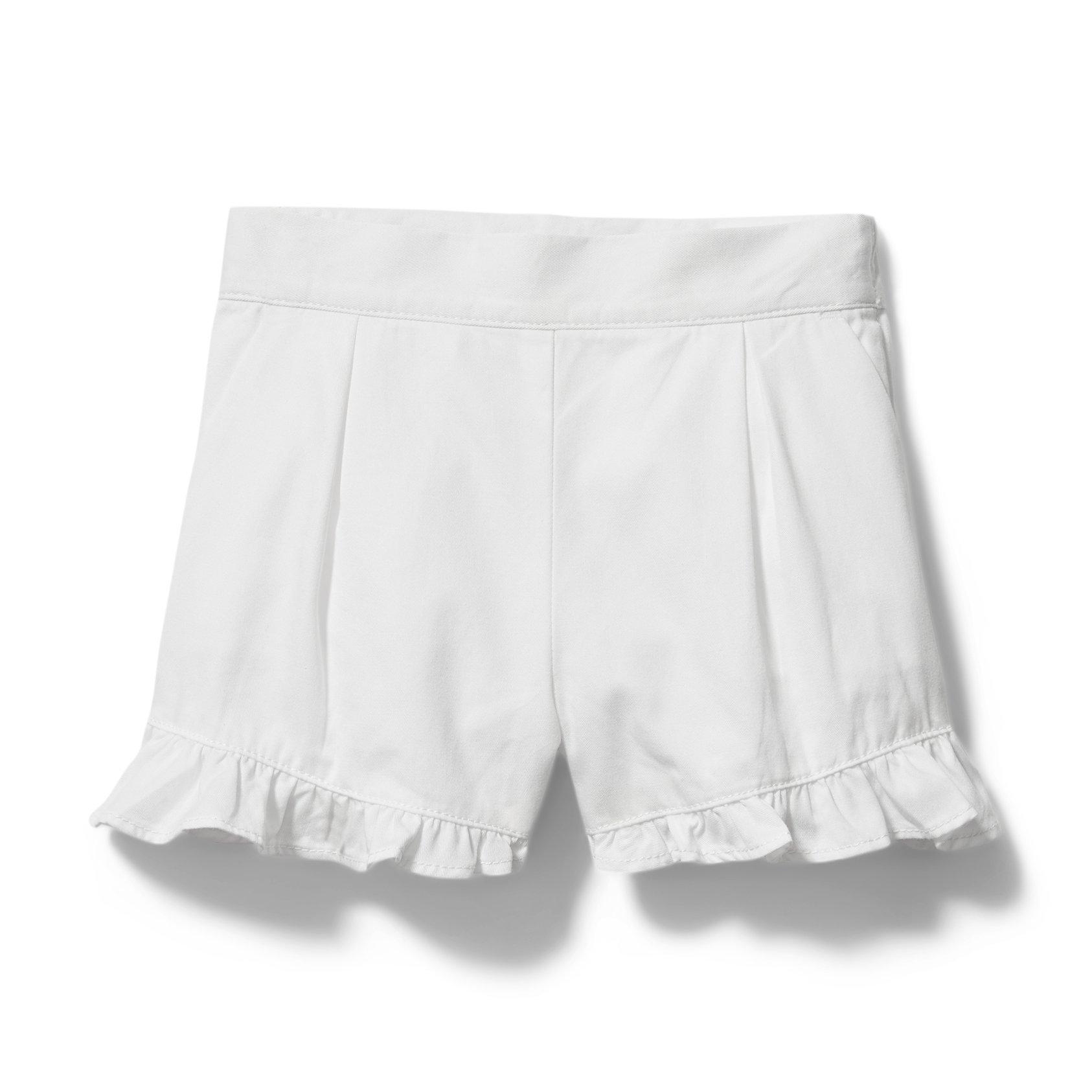 White ruffle hot sale hem shorts