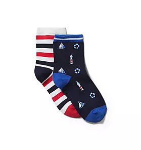 Nautical And Striped Sock 2-Pack