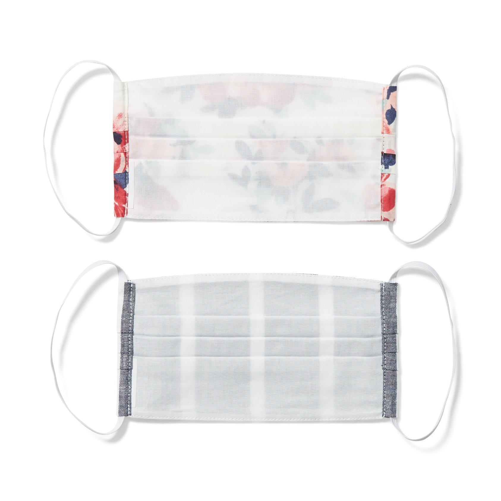 Adult Rose And Striped Mask 2-Pack image number 1