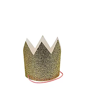 Meri Meri Gold Glitter Party Crown Set