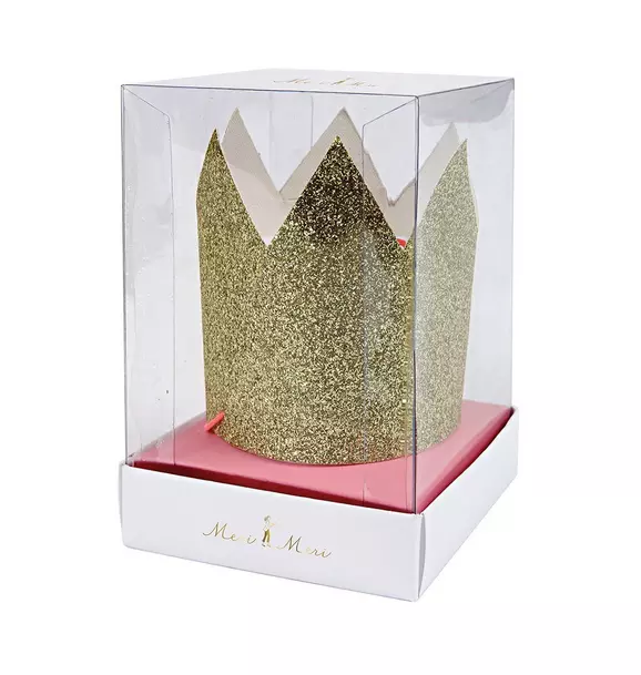 Meri Meri Gold Glitter Party Crown Set image number 1