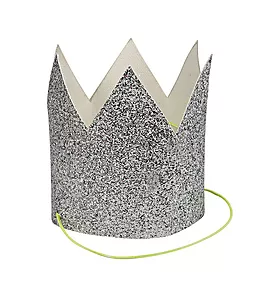 Meri Meri Silver Glitter Party Crown Set