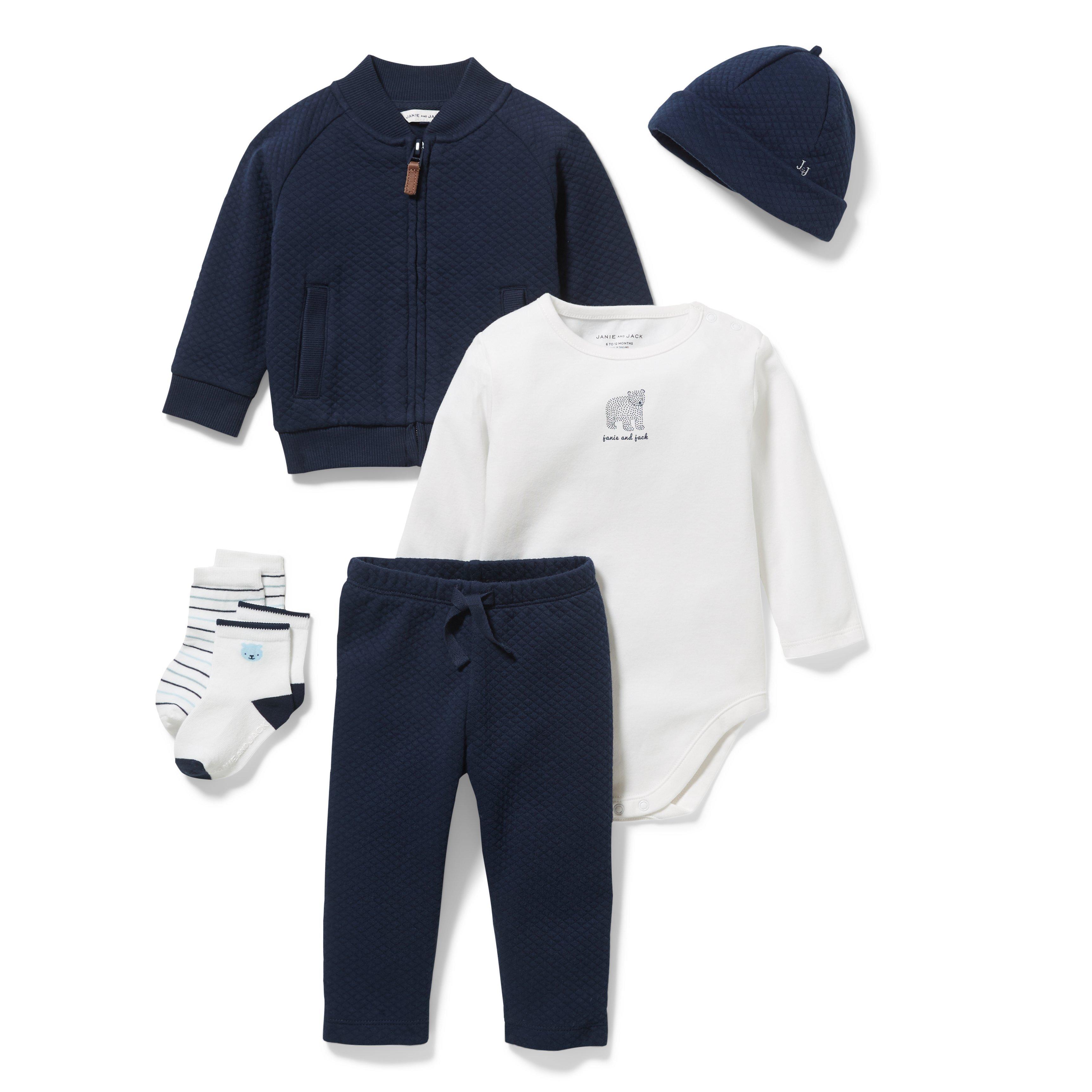 5-Piece Navy Quilted Box image number 0