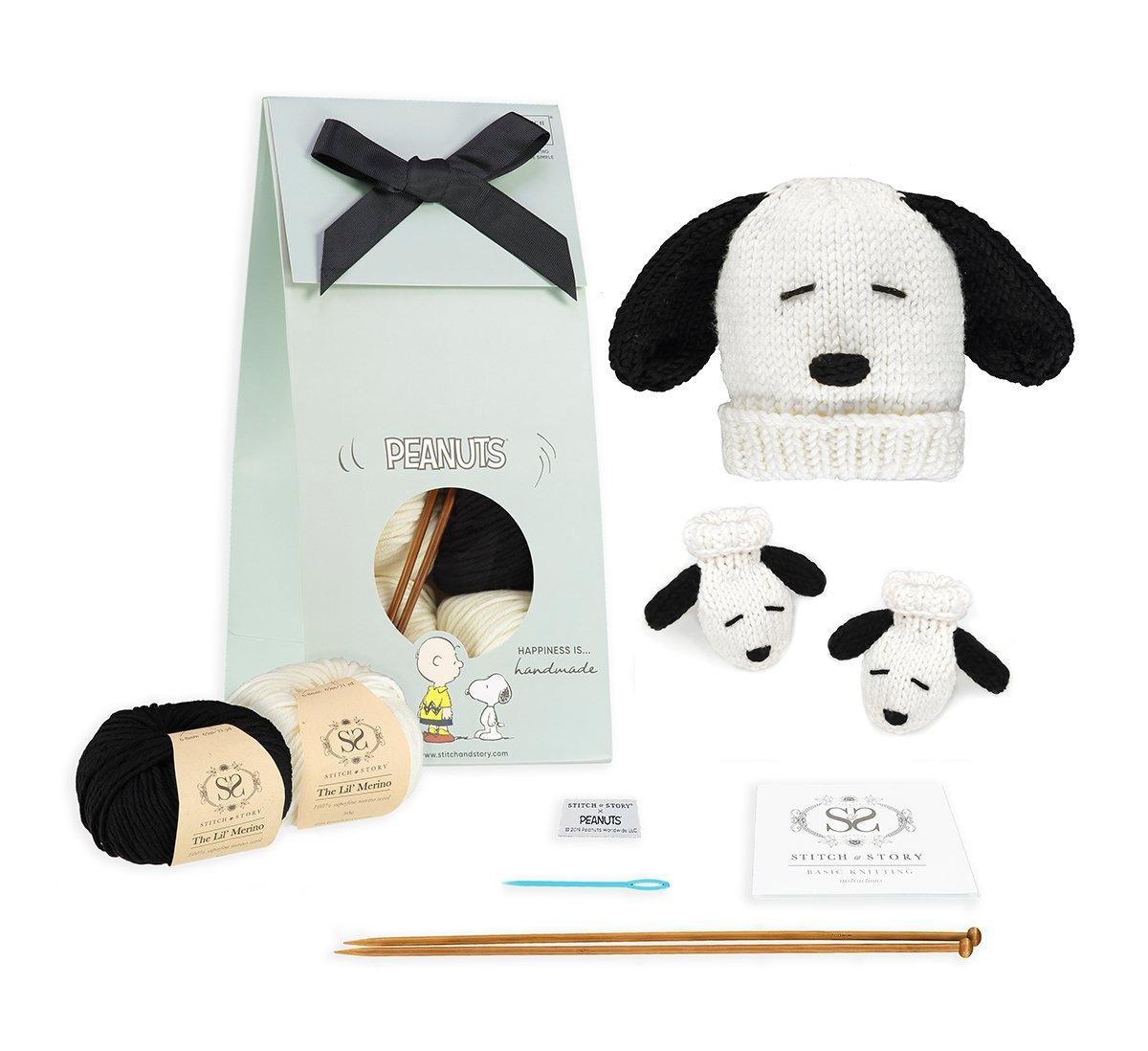 Stitch And Story PEANUTS™ Snoopy Baby Hat And Booties Crochet Kit image number 0