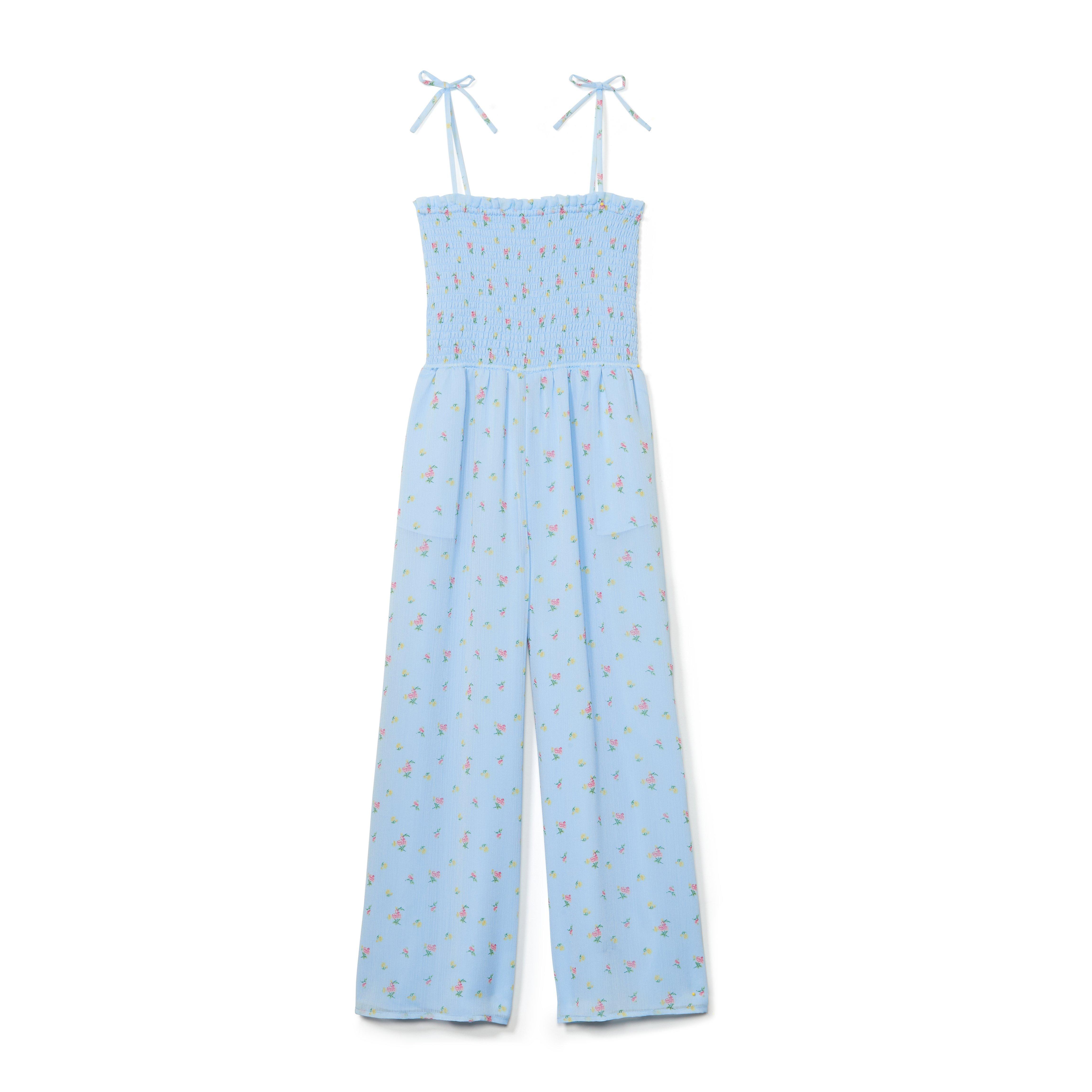 Floral Smocked Chiffon Jumpsuit image number 0