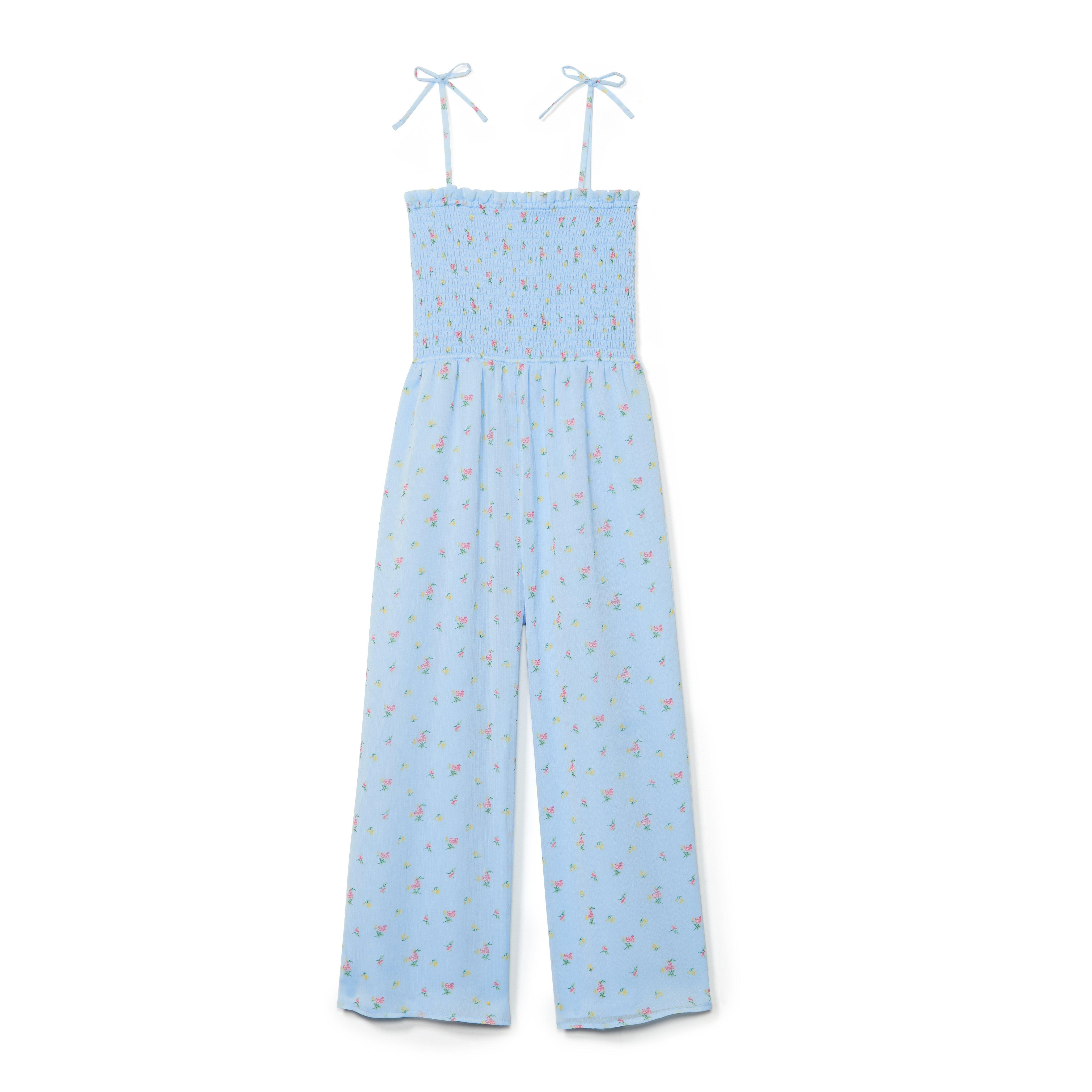 Floral Smocked Chiffon Jumpsuit image number 3