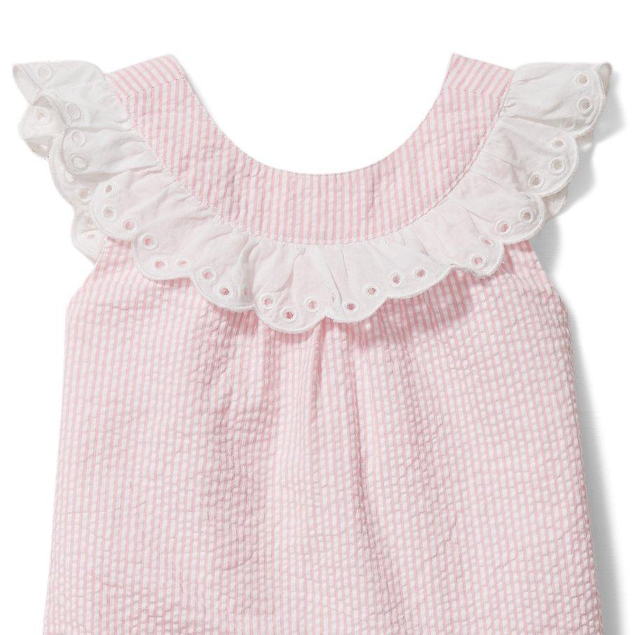 Seersucker Eyelet Collar Dress image number 1