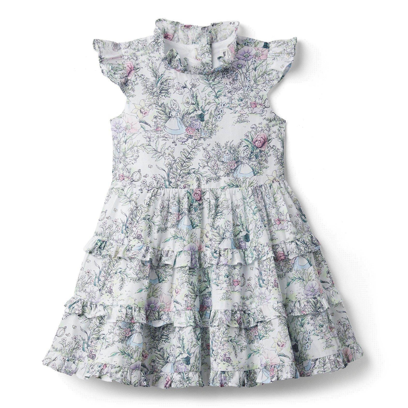 Disney Alice in Wonderland Floral Ruffle Dress image number 1