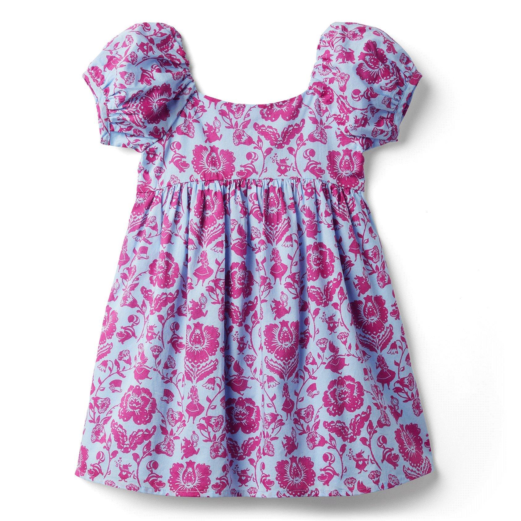 Disney Alice in Wonderland Floral Puff Sleeve Dress image number 1