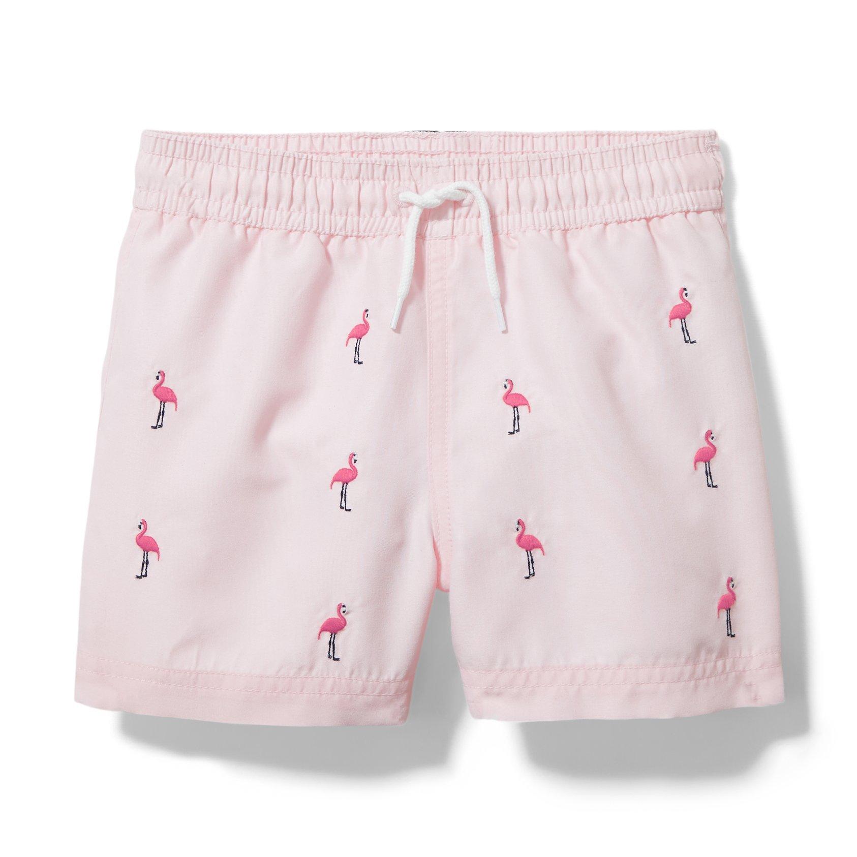 Embroidered Flamingo Swim Trunk image number 0