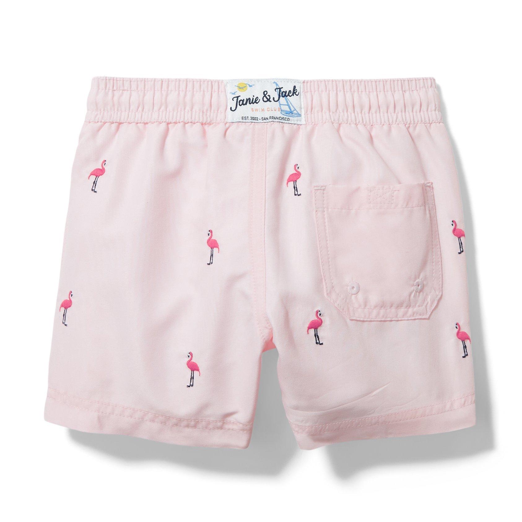Embroidered Flamingo Swim Trunk image number 2