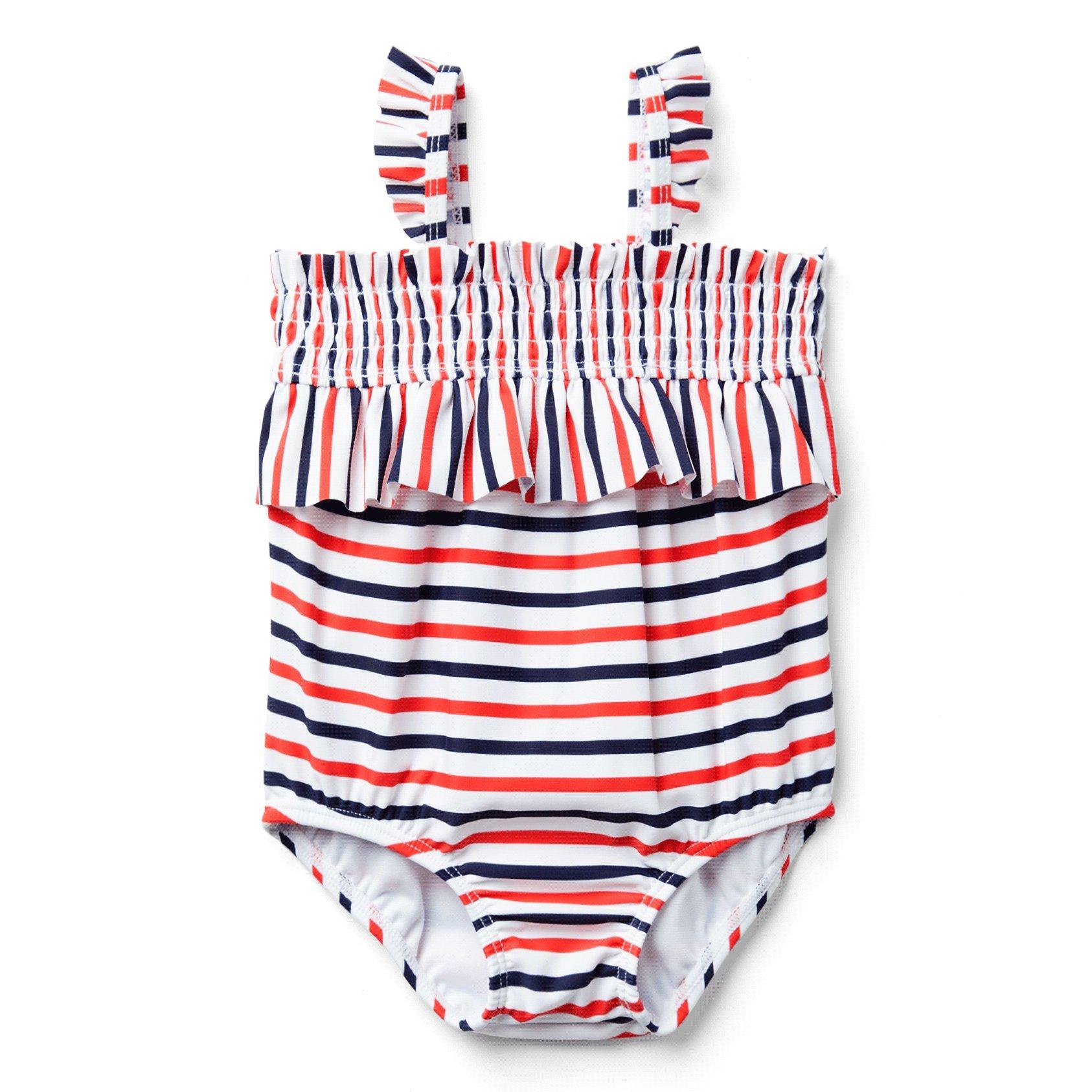 Baby Striped Ruffle Swimsuit image number 0