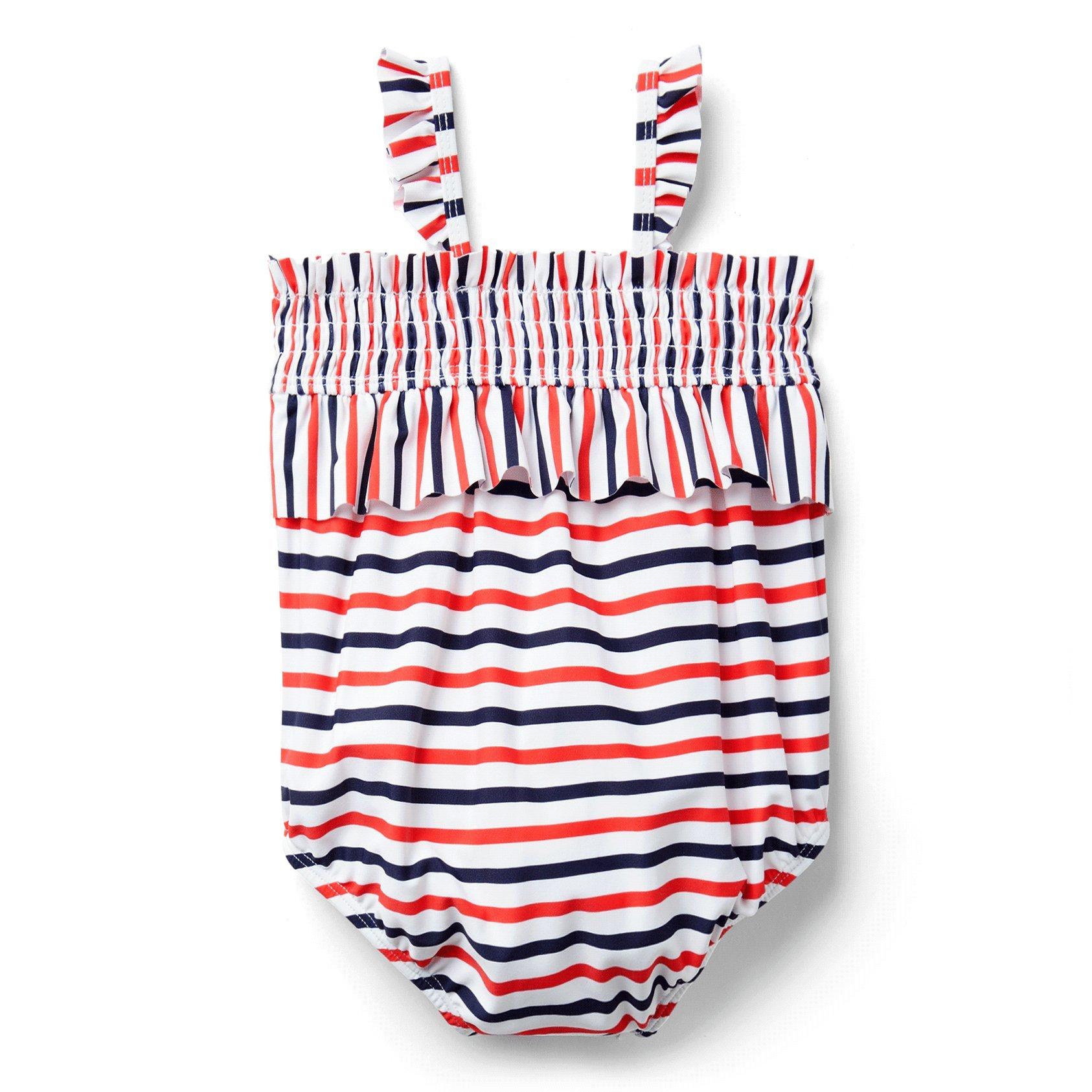 Baby Striped Ruffle Swimsuit image number 2