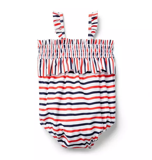 Baby Striped Ruffle Swimsuit image number 2