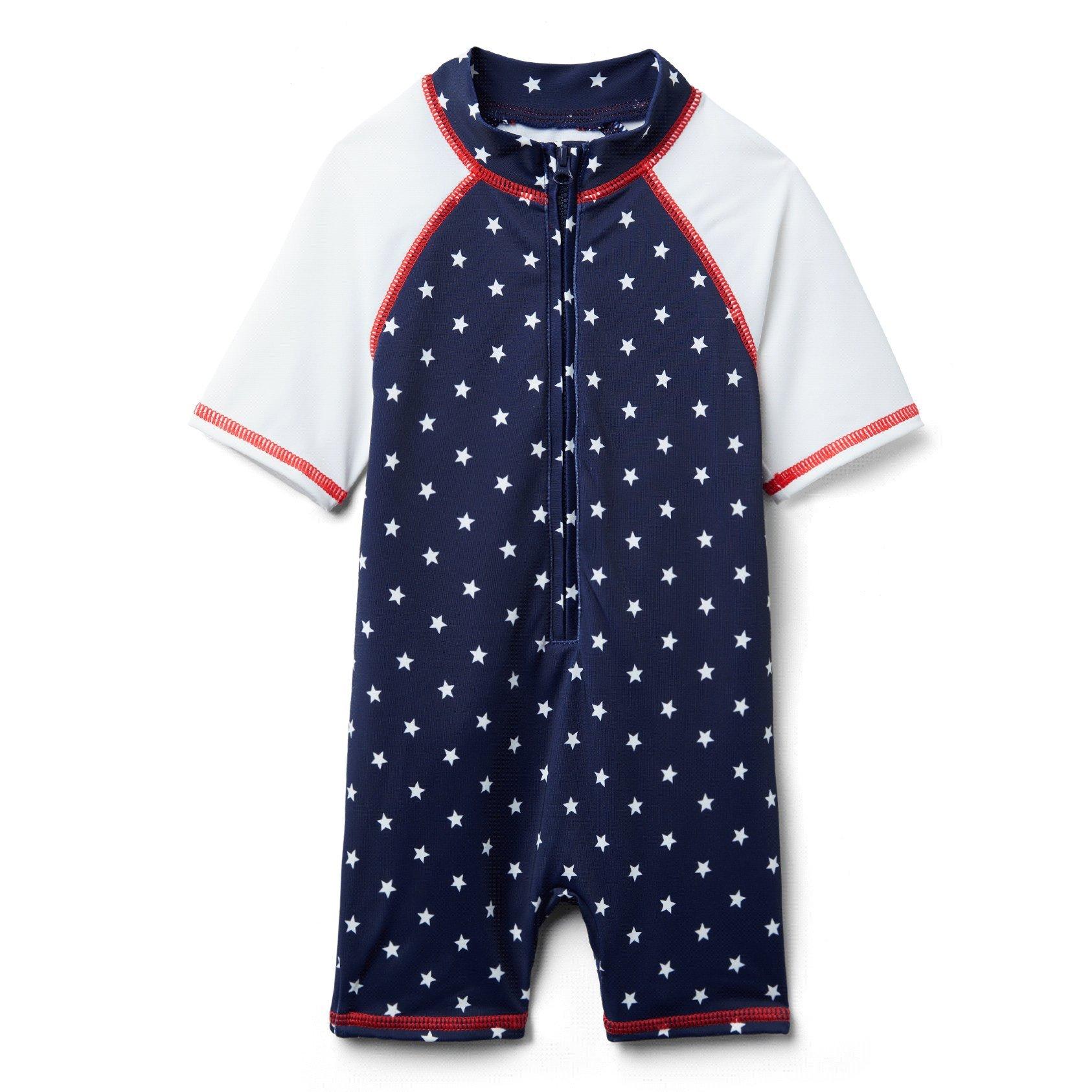 Baby Star Print Rash Guard Swimsuit image number 0