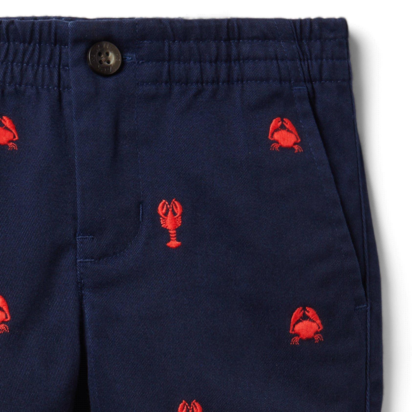 Embroidered Lobster Twill Short image number 1