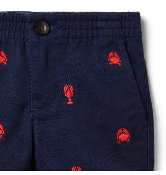 Embroidered Lobster Twill Short image number 1