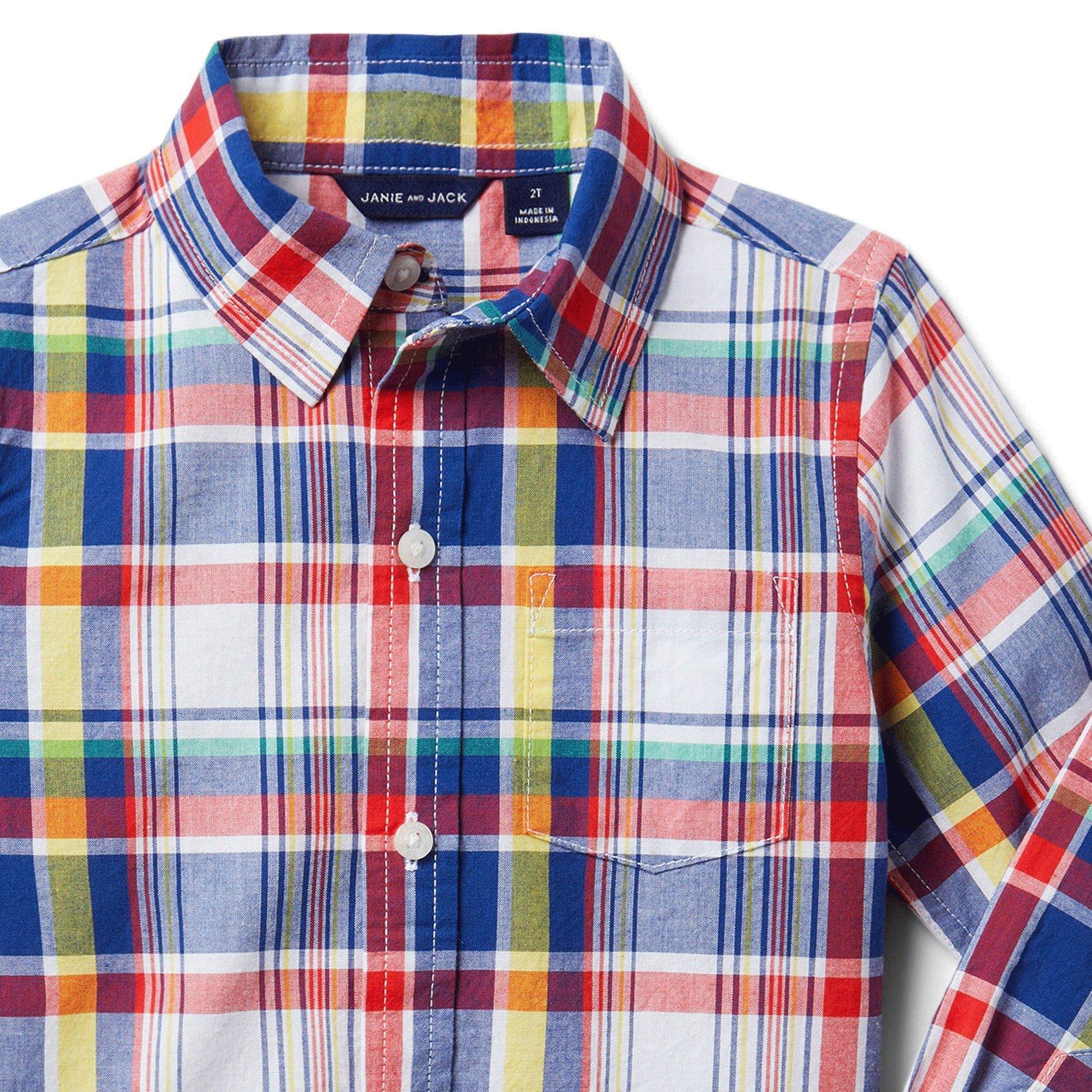 Madras Plaid Roll-Cuff Shirt  image number 2