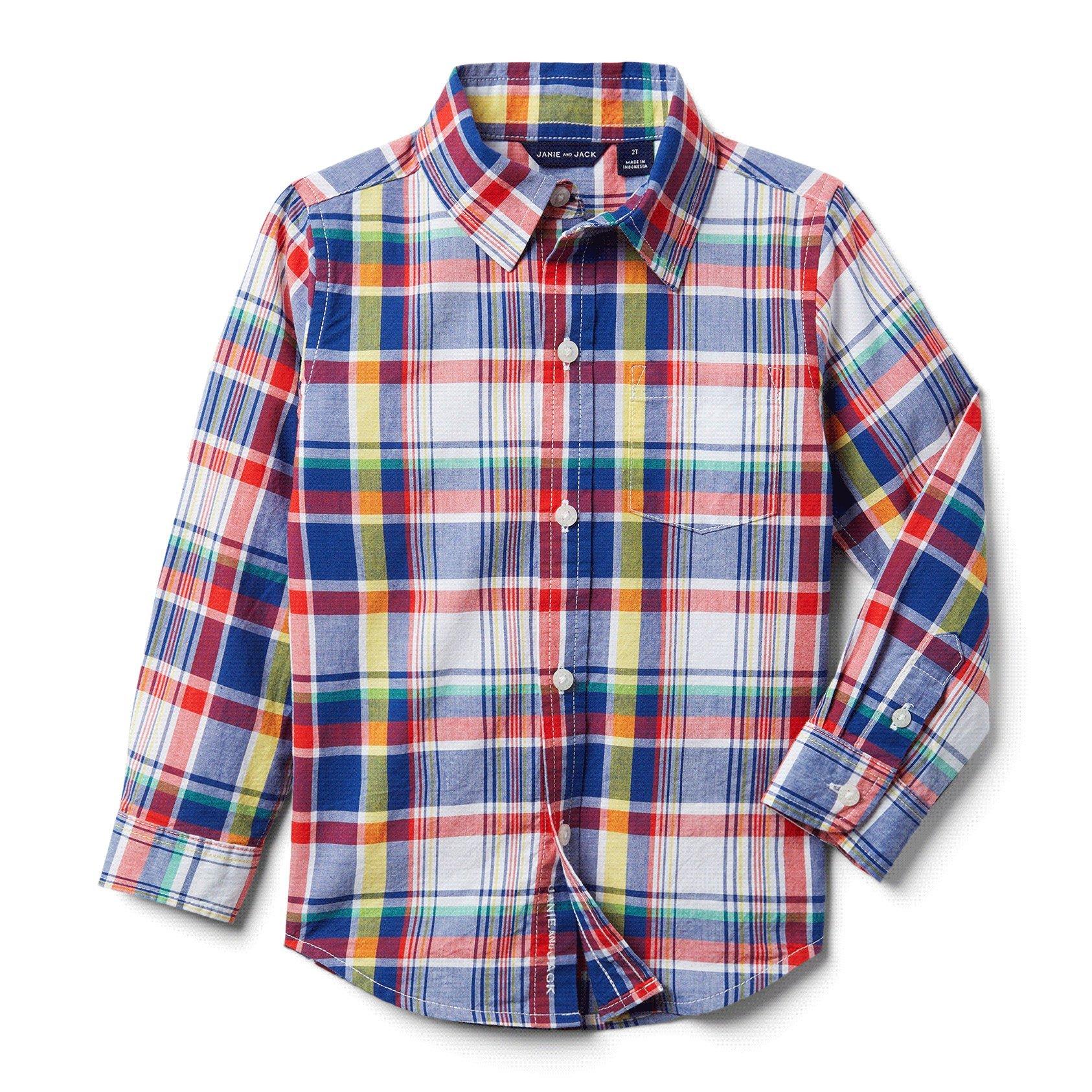 Madras Plaid Roll-Cuff Shirt  image number 1