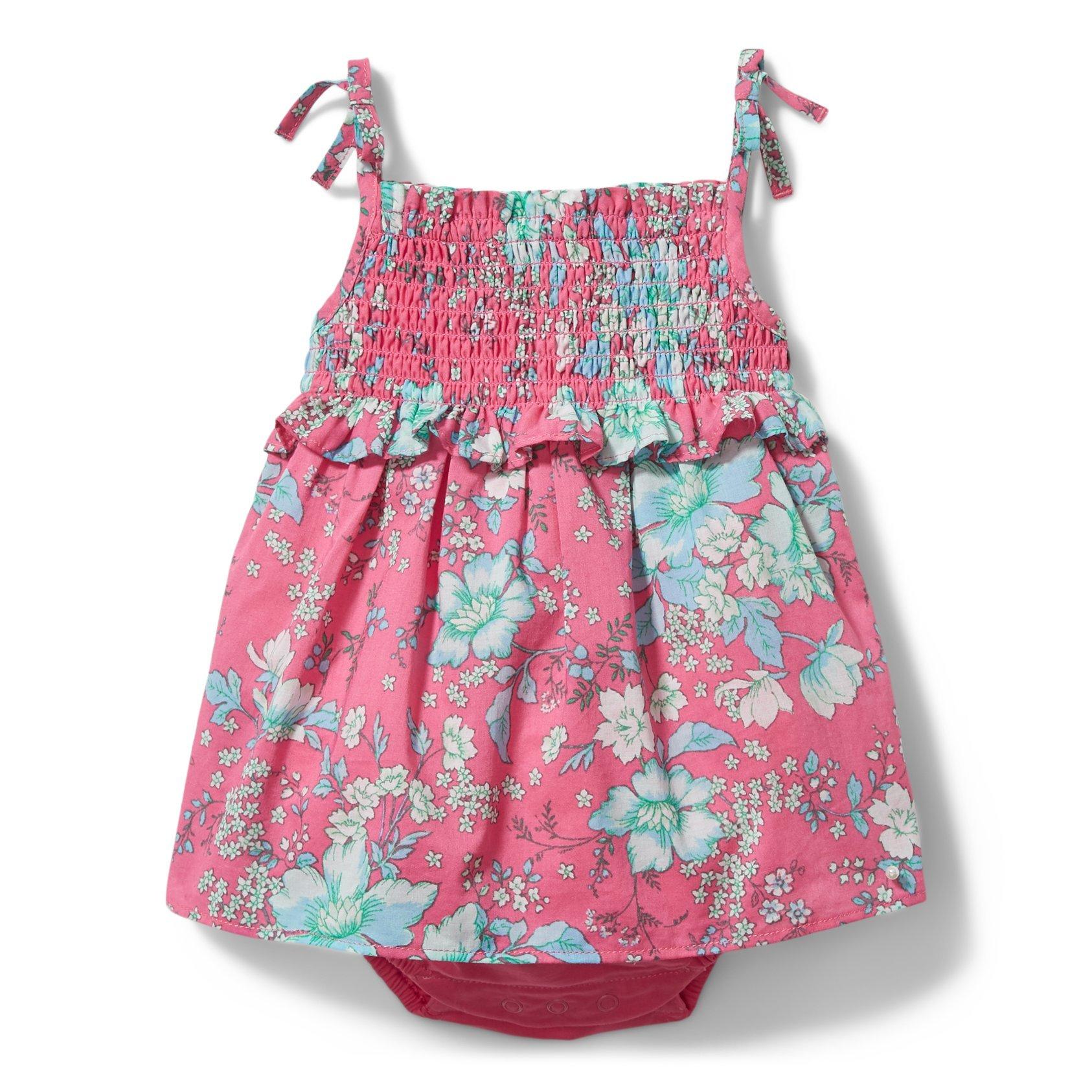 Baby Floral Smocked Romper image number 0