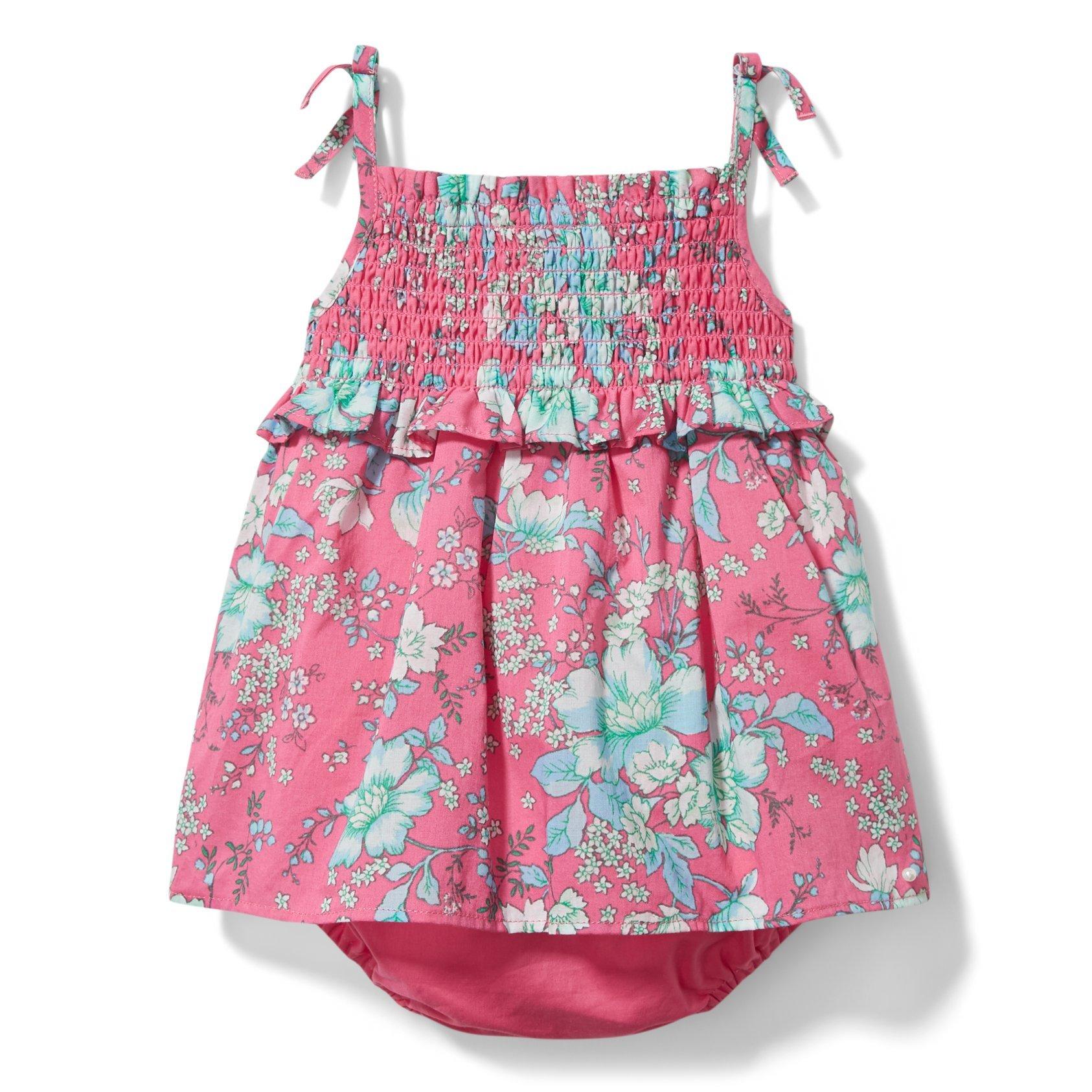 Baby Floral Smocked Romper image number 3