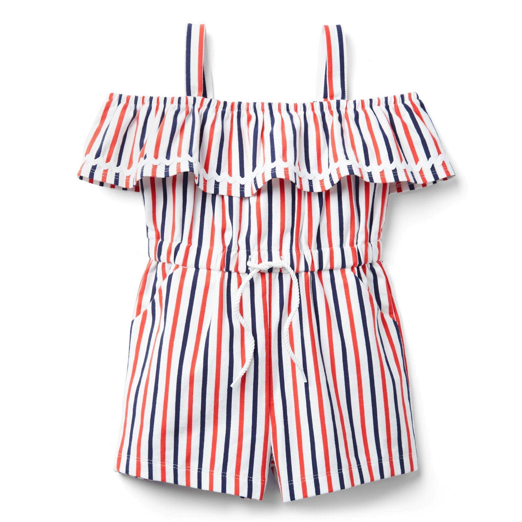 Striped Cold Shoulder Romper image number 0