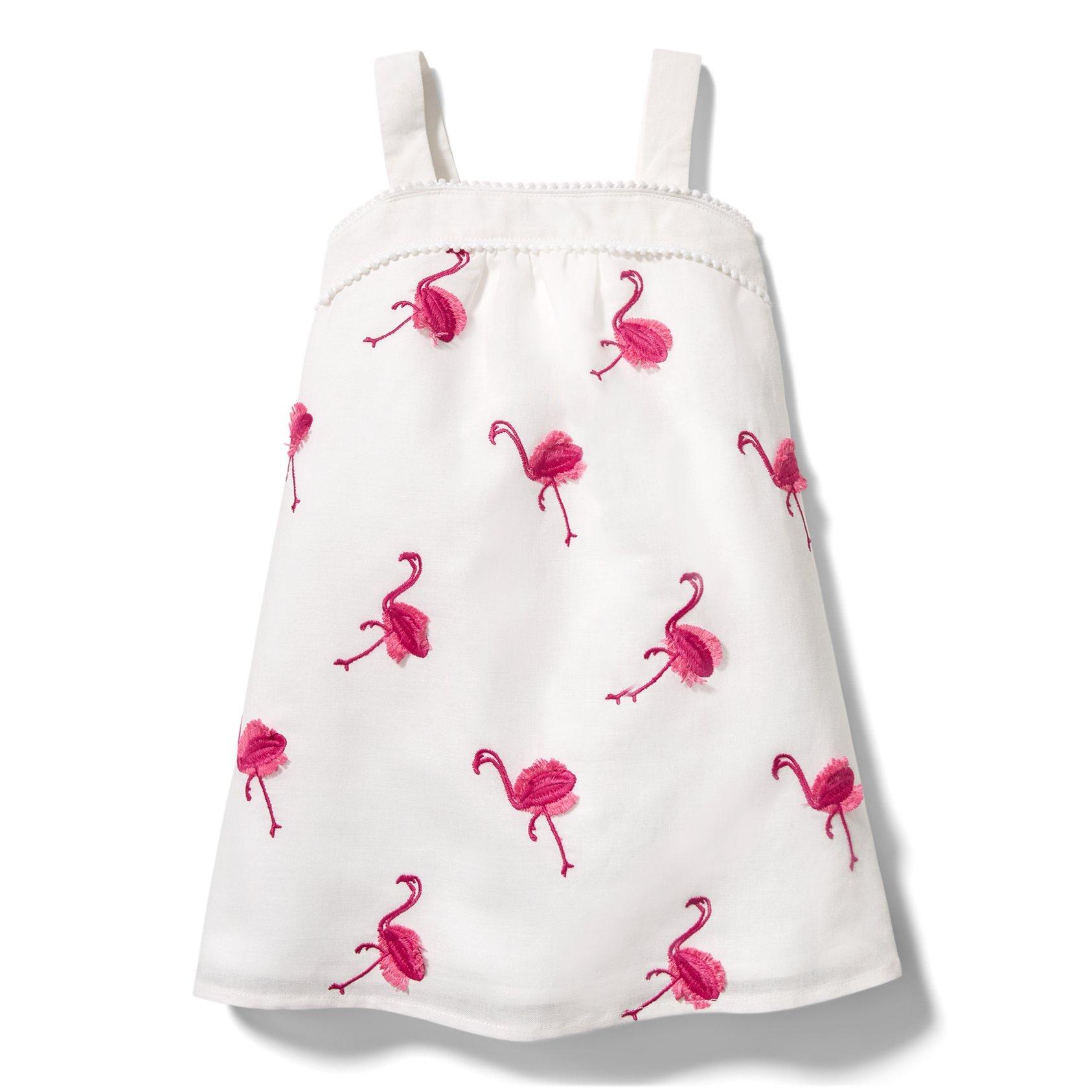 Girl's Flamingo Dress (Ages: 4, 6, 8)